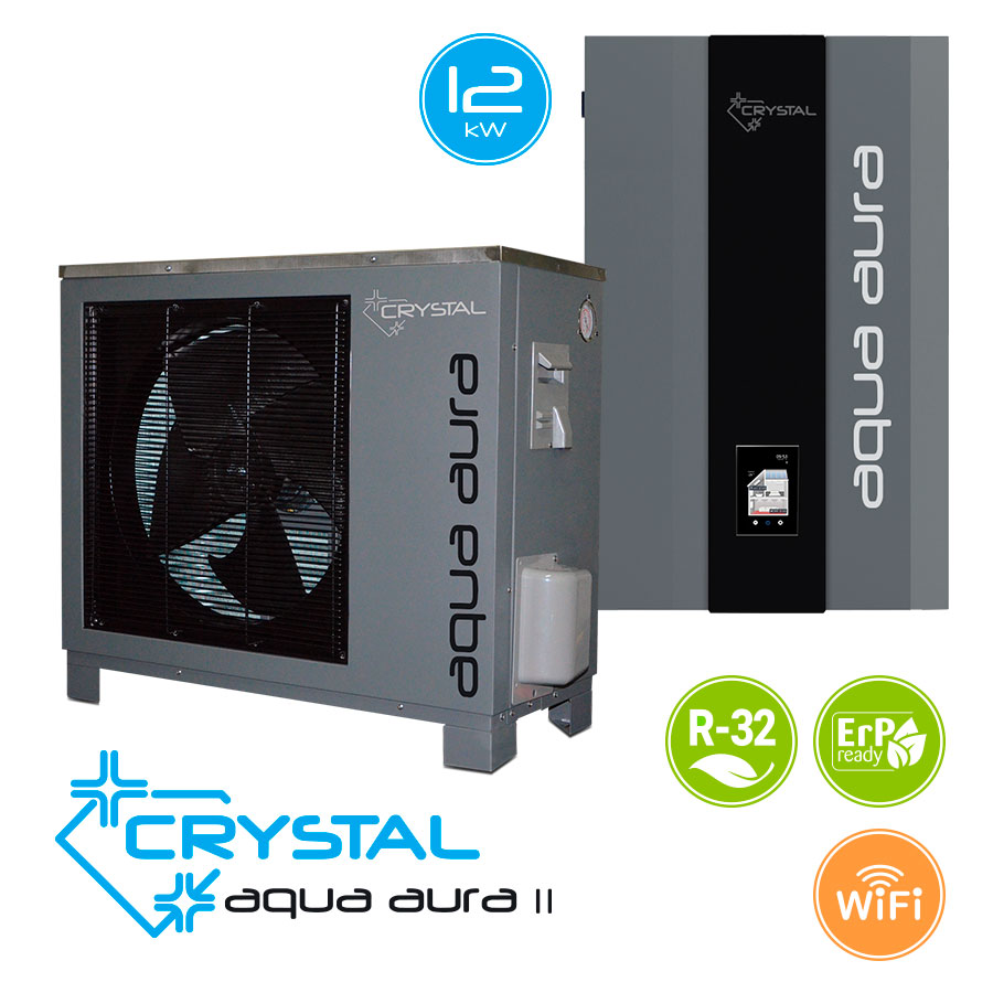 Инверторна термопомпа въздух-вода Crystal Aqua Aura II 12S, 12 kW