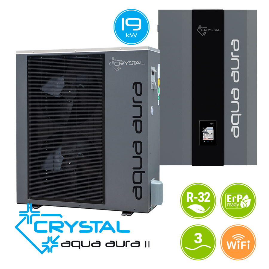 Инверторна термопомпа въздух-вода Crystal Aqua Aura II 19S, трифазна