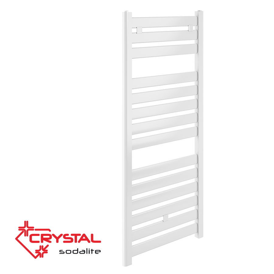 Водна лира за баня Crystal SODALITE STRAIGHT WHITE 488 W, бяла, 1150X500 mm
