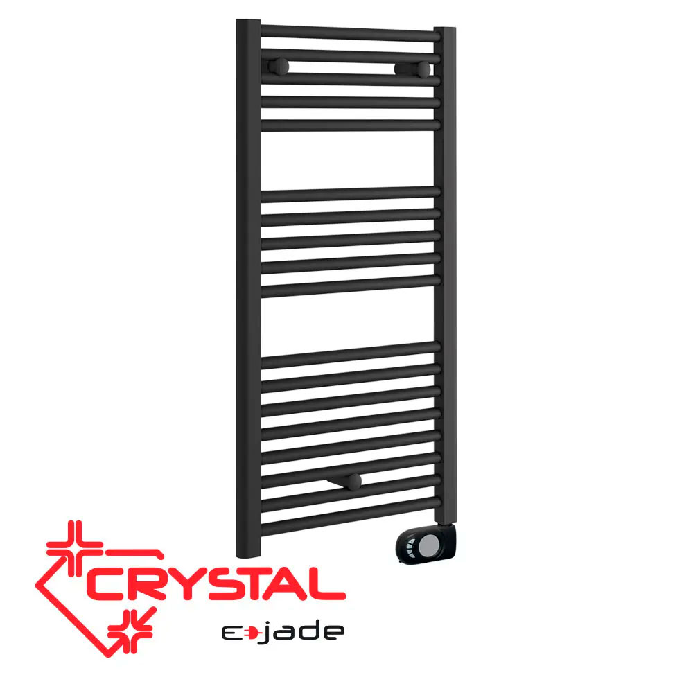 Електрическа лира за баня Crystal E-JADE MATT BLACK 500 W, 920x480 mm