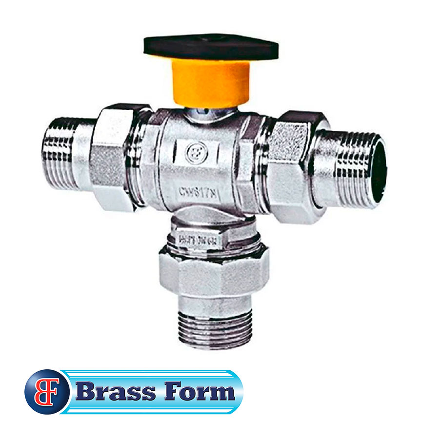 3-пътен вентил Brass Form, 1" или 1 1/4" по избор - 1 1/4"
