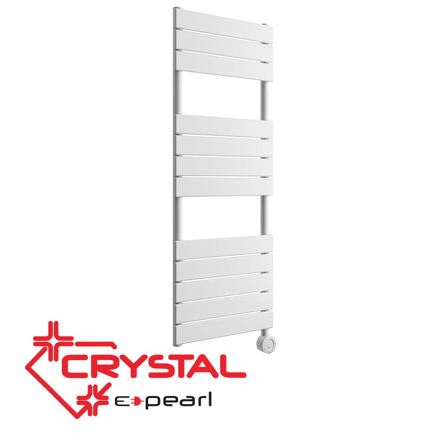 Електрическа лира за баня Crystal E-PEARL 500 W, бяла, 1213 X 500 mm