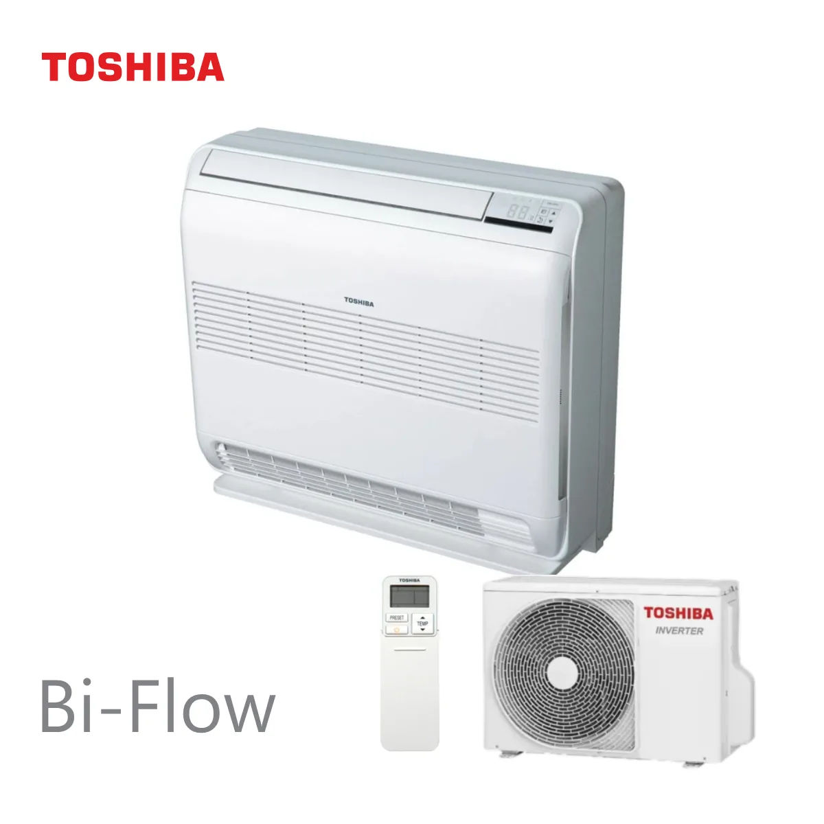 Toshiba, инверторен климатик Bi-flow за подов монтаж 13000 BTU (*)