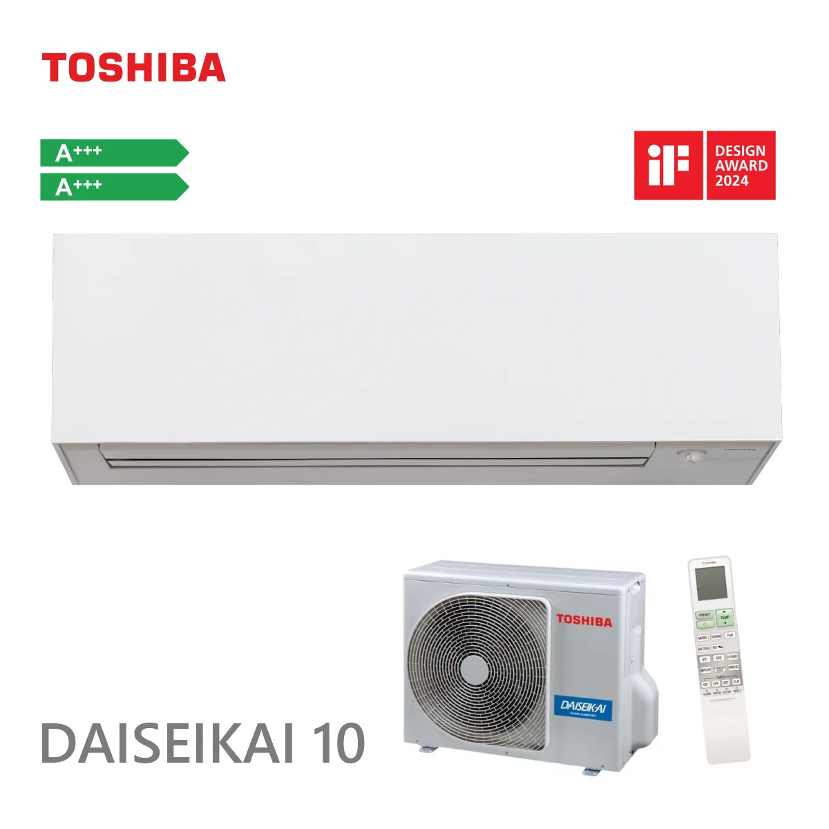 Toshiba, инверторен климатик Daiseikai 10 White 18000 BTU Wi Fi (*)
